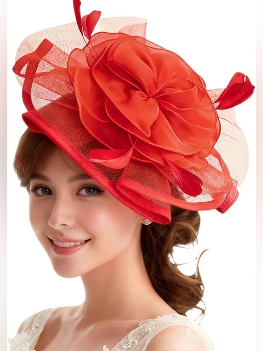 Floral Fascinator Hat, Horse races, Tea Party, weddings, worship, Garden Parties